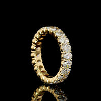 14K Yellow Gold Oval Cut Eternity Band with Prong Set Lab Diamonds - 2.84 Carats Total Diamond Weight - Covaloro Fine Jewelry