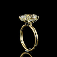 14K Yellow Gold Oval Cut Hidden Halo Ring with 5.13 Carat Lab Diamond Center and 0.19 Carat Brilliant Cut Lab Diamond Accents - IGI E VVS2 Certified - Covaloro Fine Jewelry