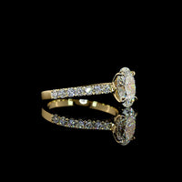 14K Yellow Gold Oval Cut Hidden Halo Ring with Lab Grown Diamonds - 2.03 Carats Total Diamond Weight - Covaloro Fine Jewelry
