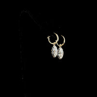 14K Yellow Gold Oval Cut Lab Diamond Drop Earrings with Black Rhodium Accents - 5.08 Carat Total Weight (2.55 Carats & 2.53 Carats Each) - Covaloro Fine Jewelry