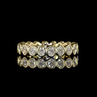 14K Yellow Gold Oval Cut Lab Diamond Eternity Band with Bezel Set Stones - 0.95 Carats Total Diamond Weight - Covaloro Fine Jewelry