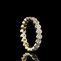 14K Yellow Gold Oval Cut Lab Diamond Eternity Band with Bezel Set Stones - 0.95 Carats Total Diamond Weight - Covaloro Fine Jewelry