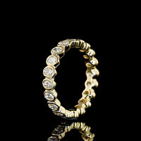 14K Yellow Gold Oval Cut Lab Diamond Eternity Band with Bezel Set Stones - 0.95 Carats Total Diamond Weight - Covaloro Fine Jewelry