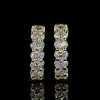 14K Yellow Gold Oval Cut Lab Diamond Huggie Earrings - 1.55 Carats Total Diamond Weight, E-F Color, VS1 Clarity - Covaloro Fine Jewelry