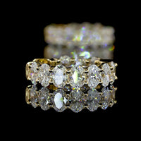 14K Yellow Gold Oval Cut Lab Diamond Huggie Earrings - 1.93 Total Carat Weight, E-F VS1 Clarity, Prong Set, 20 Stones - Covaloro Fine Jewelry