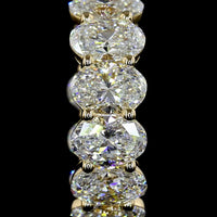 14K Yellow Gold Oval Cut Lab Diamond Huggie Earrings - 3.46 Carat Total Weight (E-F VS Clarity, 18 Stones) - Covaloro Fine Jewelry
