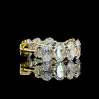 14K Yellow Gold Oval Cut Lab Diamond Huggie Earrings - 3.46 Carat Total Weight (E-F VS Clarity, 18 Stones) - Covaloro Fine Jewelry