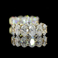 14K Yellow Gold Oval Cut Lab Diamond Huggie Earrings - 3.46 Carat Total Weight (E-F VS Clarity, 18 Stones) - Covaloro Fine Jewelry