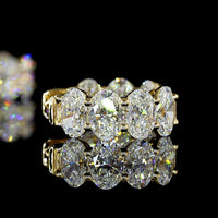 14K Yellow Gold Oval Cut Lab Diamond Huggie Earrings - 4.13 Carats Total Diamond Weight - Covaloro Fine Jewelry
