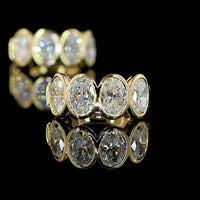 14K Yellow Gold Oval Cut Lab Diamond Huggie Earrings with Bezel-Prong Setting - 2.04 Carat Total Weight, E-F Color VS Clarity - Covaloro Fine Jewelry