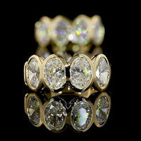 14K Yellow Gold Oval Cut Lab Diamond Huggie Earrings with Bezel Setting - 2.02 Carat Total Diamond Weight - Covaloro Fine Jewelry