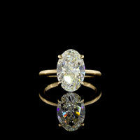 14K Yellow Gold Oval Cut Lab Diamond Solitaire Engagement Ring - 4.16 Carat Total Weight, E VVS2 IGI Certified - Covaloro Fine Jewelry