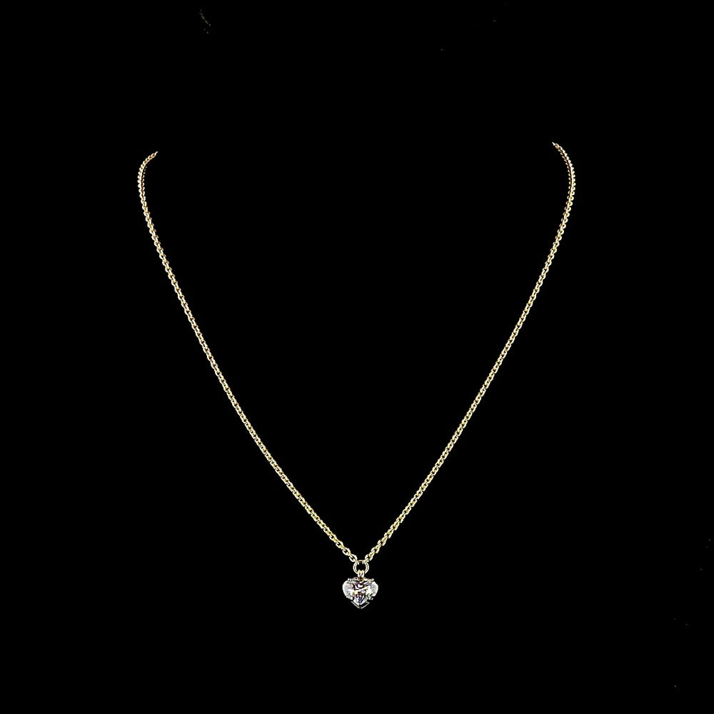 14K Yellow Gold Oval Cut Lab Diamond Solitaire Pendant with Black Rhodium Accent Prong Bezel Setting - 0.71 Carat Total Weight, E-F Color, VS Clarity - Covaloro Fine Jewelry