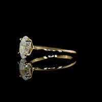 14K Yellow Gold Oval Cut Lab Diamond Solitaire Ring - 1.29 Carat, E-F Color, VVS2 Clarity, IGI Certified - Covaloro Fine Jewelry