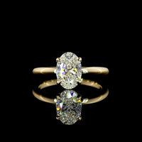 14K Yellow Gold Oval Cut Lab Diamond Solitaire Ring - 1.50 Carat E-F VVS2 IGI Certified - Covaloro Fine Jewelry