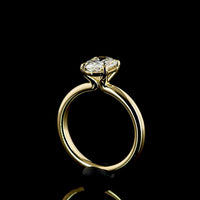 14K Yellow Gold Oval Cut Lab Diamond Solitaire Ring - 1.50 Carat E-F VVS2 IGI Certified - Covaloro Fine Jewelry