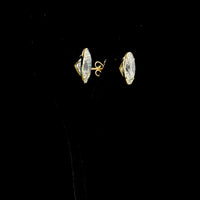 14K Yellow Gold Oval Cut Lab Diamond Stud Earrings with Bezel-Prong Setting - 4.07 Carat Total Weight (E-F Color, VS1 Clarity) - Covaloro Fine Jewelry