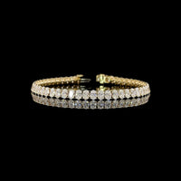14K Yellow Gold Oval Cut Lab Diamond Tennis Bracelet - 10.67 Carat Total Weight, E-F VS Clarity, 50 Stones - Covaloro Fine Jewelry