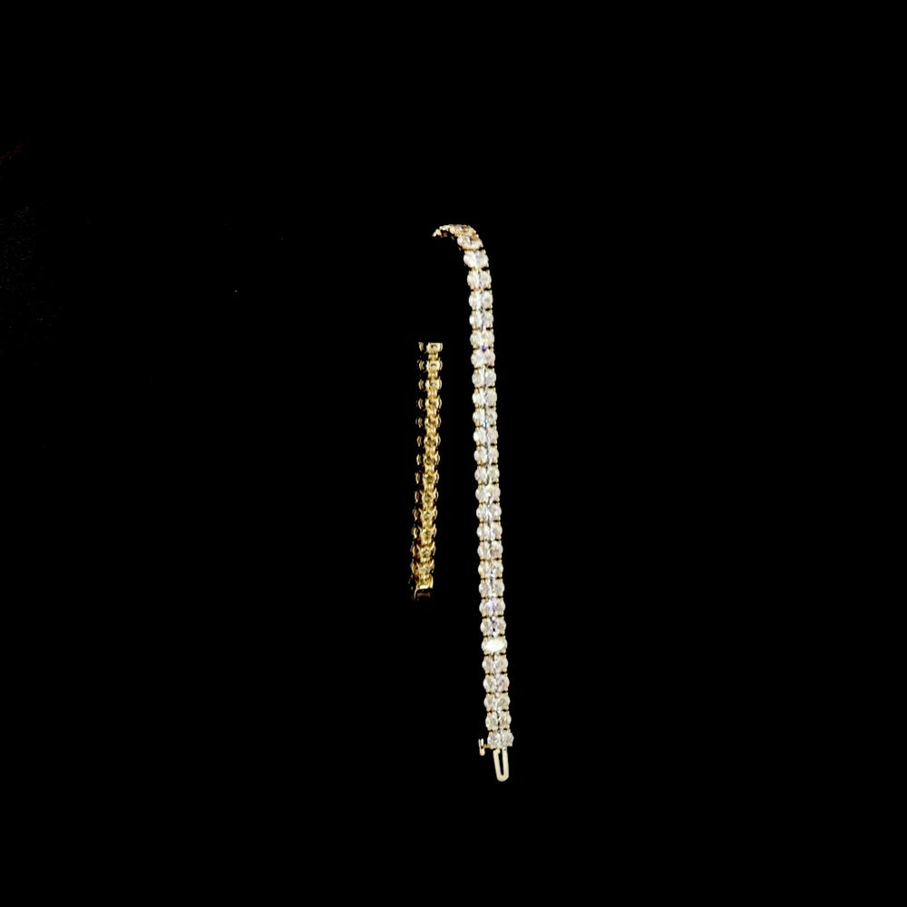 14K Yellow Gold Oval Cut Lab Diamond Tennis Bracelet - 10.67 Carat Total Weight, E-F VS Clarity, 50 Stones - Covaloro Fine Jewelry