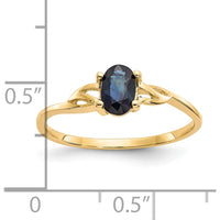 14K Yellow Gold Oval-Cut Natural Sapphire Ring with 4-Prong Setting - 0.68 Carat by Oro Pregiato
