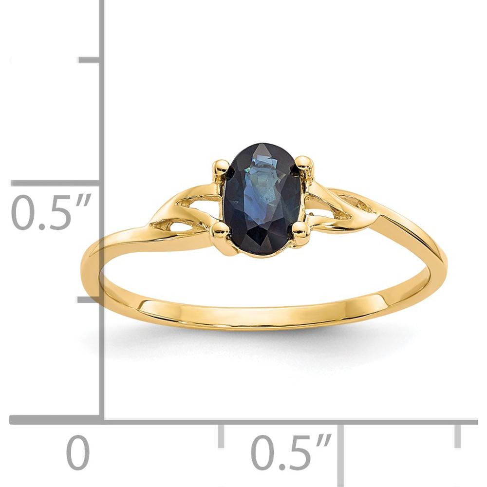 14K Yellow Gold Oval-Cut Natural Sapphire Ring with 4-Prong Setting - 0.68 Carat by Oro Pregiato