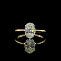 14K Yellow Gold Oval Cut Solitaire Ring with 1.81 Carat Lab Grown Diamond - E VVS2 IGI Certified - Covaloro Fine Jewelry