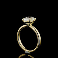 14K Yellow Gold Oval Cut Solitaire Ring with 2.12 Carat Lab Grown Diamond - IGI Certified E-F VVS2 - Covaloro Fine Jewelry