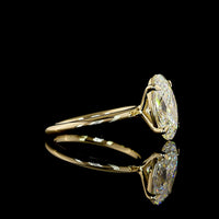 14K Yellow Gold Oval Cut Solitaire Ring with 3.65 Carat Lab Diamond - IGI Certified E-F VVS2 - Covaloro Fine Jewelry
