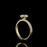 14K Yellow Gold Oval Cut Solitaire Ring with Diamond Shank - 1.50 Carat Total Weight Lab Diamonds (1.04 Carats Center D VVS2) - Covaloro Fine Jewelry