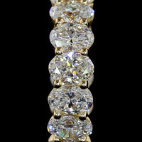 14K Yellow Gold Oval Diamond Huggie Earrings with Prong Set Lab Diamonds - 2.00 Carats Total Diamond Weight - Covaloro Fine Jewelry
