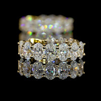 14K Yellow Gold Oval Diamond Huggie Earrings with Prong Set Lab Diamonds - 2.00 Carats Total Diamond Weight - Covaloro Fine Jewelry