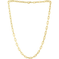 14K Yellow Gold Oval Domed Paperclip Chain Bracelet with Pear Lobster Clasp - 7.5" by Orozza Fine Jewelry