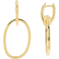 14K Yellow Gold Oval Drop Earrings - 5.65 grams Total Weight