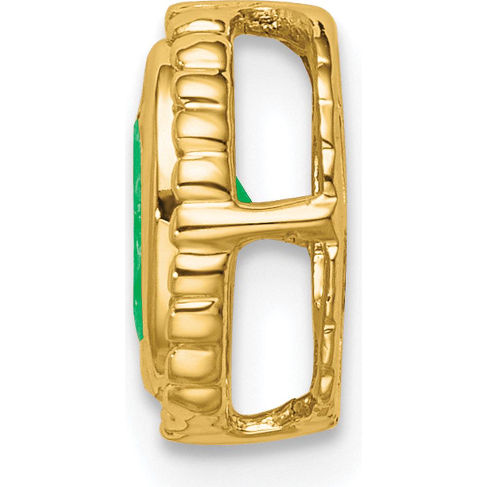 14K Yellow Gold Oval Emerald Beaded Edge Pendant - 0.42 Carat Total Emerald Weight by Lumare Gioia