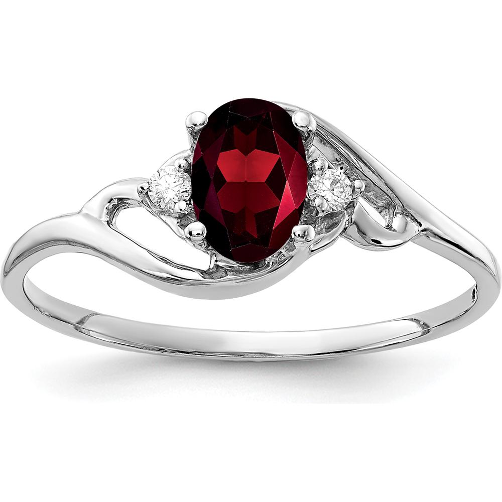 14K Yellow Gold Oval Garnet and Diamond Ring - 0.60 Carat Total Garnet Weight by Oro Pregiato