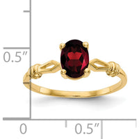 14K Yellow Gold Oval Garnet Ring - 1.00 Carat Total Garnet Weight by Monteluci Fine Jewelry