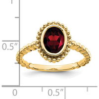 14K Yellow Gold Oval Garnet Ring - 1.47 Carat Total Garnet Weight by 0