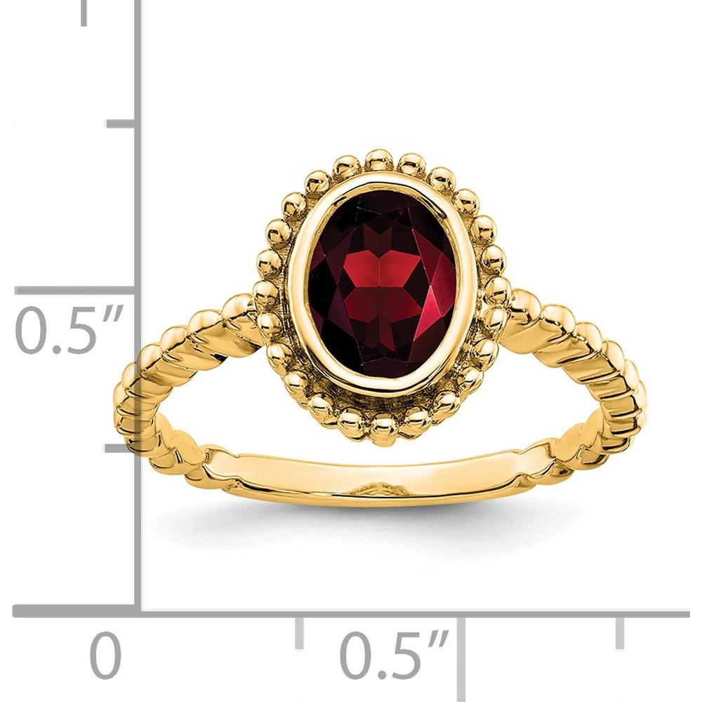 14K Yellow Gold Oval Garnet Ring - 1.47 Carat Total Garnet Weight by 0