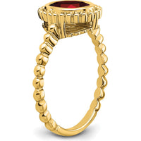 14K Yellow Gold Oval Garnet Ring - 1.47 Carat Total Garnet Weight by 0