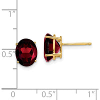 14K Yellow Gold Oval Garnet Stud Earrings - 2.10 Carat Total Garnet Weight by Monteluci Fine Jewelry