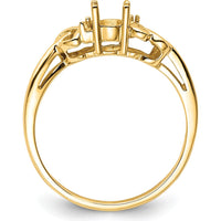 14K Yellow Gold Oval Gemstone Ring Mounting for Custom Jewelry - 6x4mm Setting by Monteluci Fine Jewelry