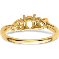 14K Yellow Gold Oval Gemstone Ring Mounting for Custom Jewelry - 6x4mm Setting by Monteluci Fine Jewelry