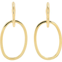 14K Yellow Gold Oval Hoop Earrings - 5.65g Total Weight