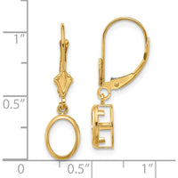 14K Yellow Gold Oval Leverback Earrings - Polished Finish, Customizable Mounting by Monteluci Fine Jewelry