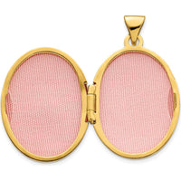 14K Yellow Gold Oval Locket with Diamond Stars and Rhodium Inlay - Holds 2 Photos - 0.005 Carat Diamond by Oro Pregiato
