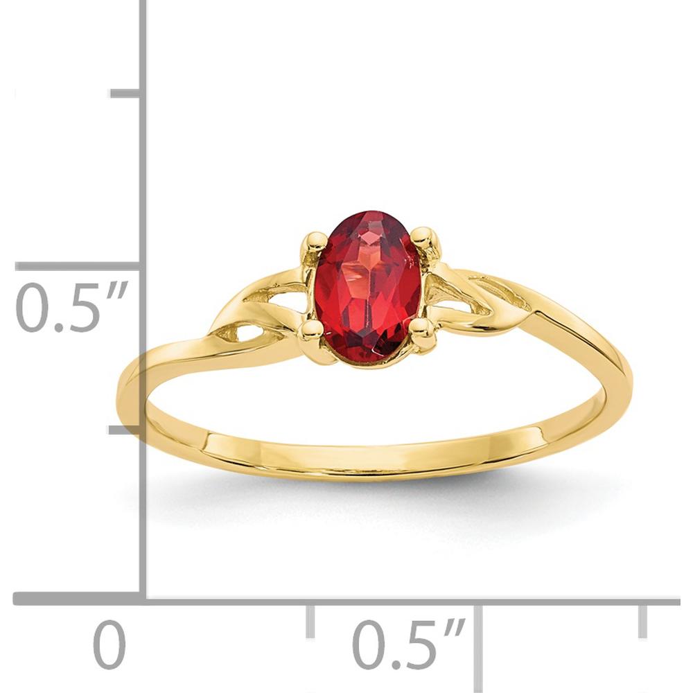 14K Yellow Gold Oval Natural Garnet Ring with Split Shank Design - 0.60 Carat by Oro Pregiato