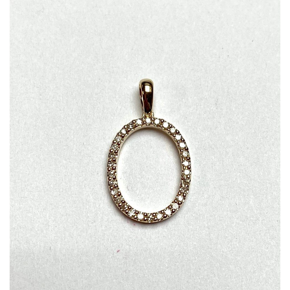 14K Yellow Gold Oval Pendant with Prong Set Round Diamonds - 0.23 Carat Total Diamond Weight by Auriventus