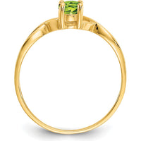 14K Yellow Gold Oval Peridot Birthstone Ring - 0.45 Carat by Oro Pregiato