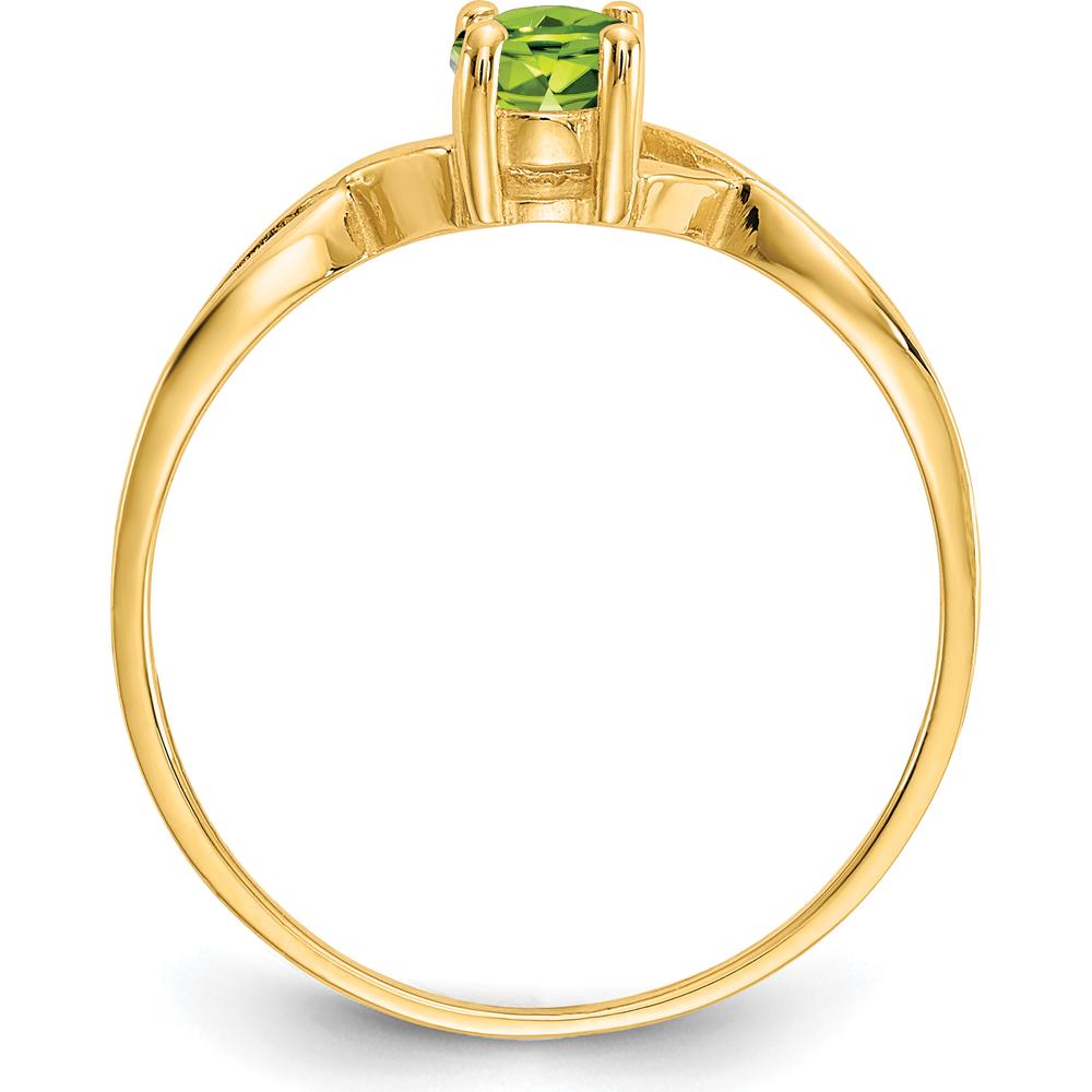 14K Yellow Gold Oval Peridot Birthstone Ring - 0.45 Carat by Oro Pregiato