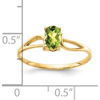 14K Yellow Gold Oval Peridot Ring - 0.45 Carat Natural Peridot by Monteluci Fine Jewelry
